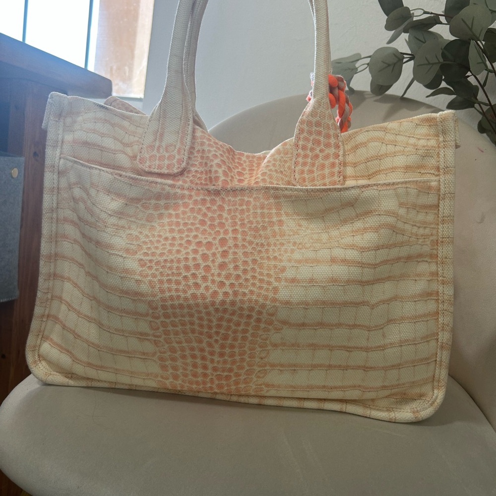 Vince Camuto Orla Tote Cream and Orange Women's Bag - Picture 3 of 6
